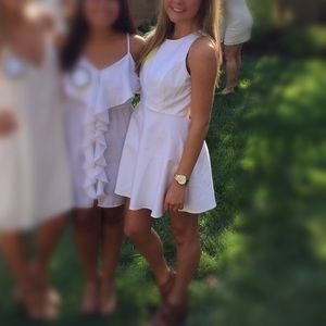 Forever 21 open back peplum white dress